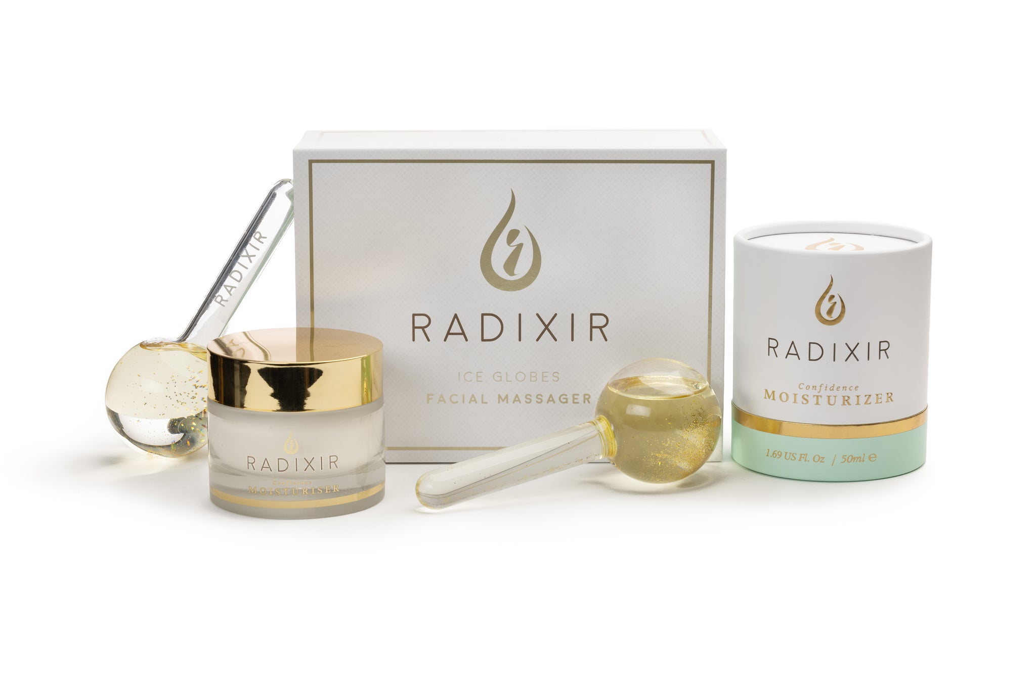 Radixir Beauty Bundle Ice Globes and Moisturizer
