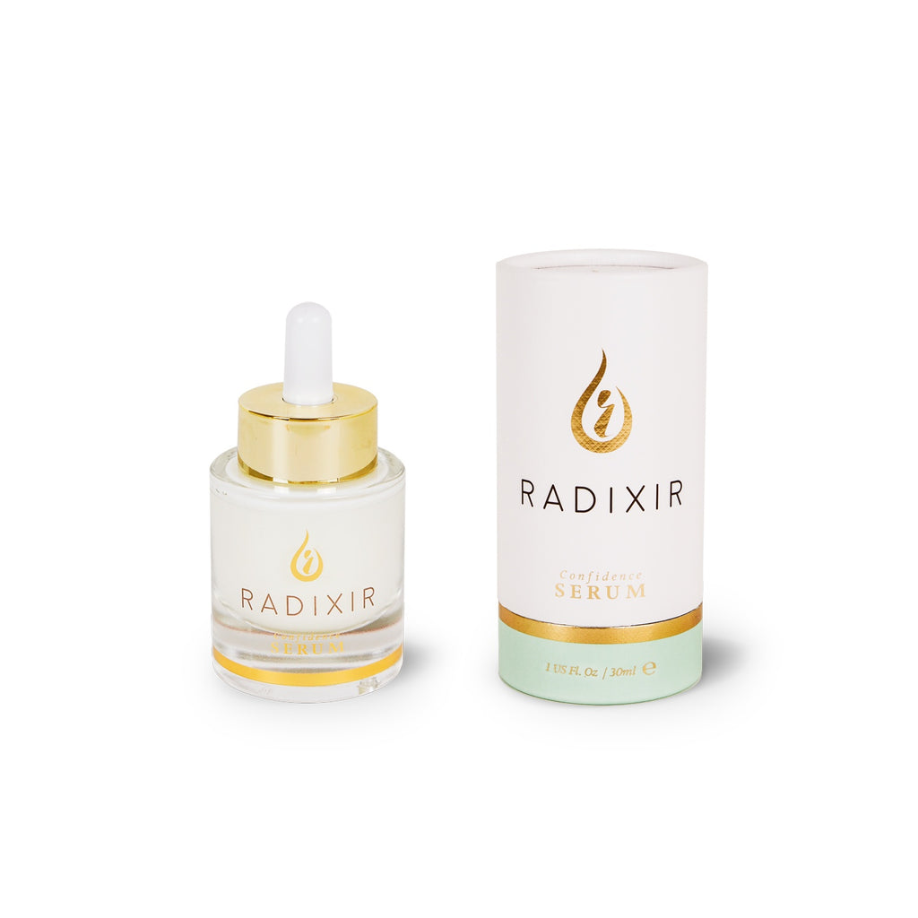 Radixir Confidence Serum Bottle and Outer Packaging