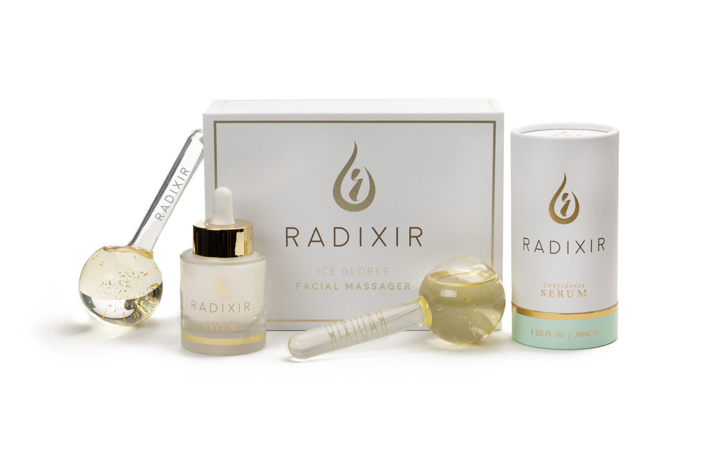Radixir Beauty Bundle Confidence Serum, Moisturizer and Ice Globes